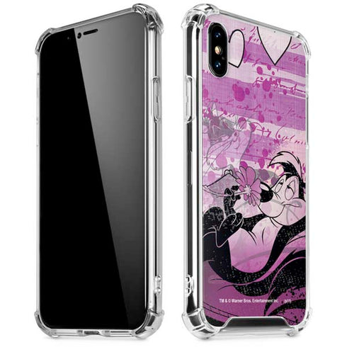 Looney Tunes Pepe Le Pew Purple Romance iPhone XS Max Clear Case